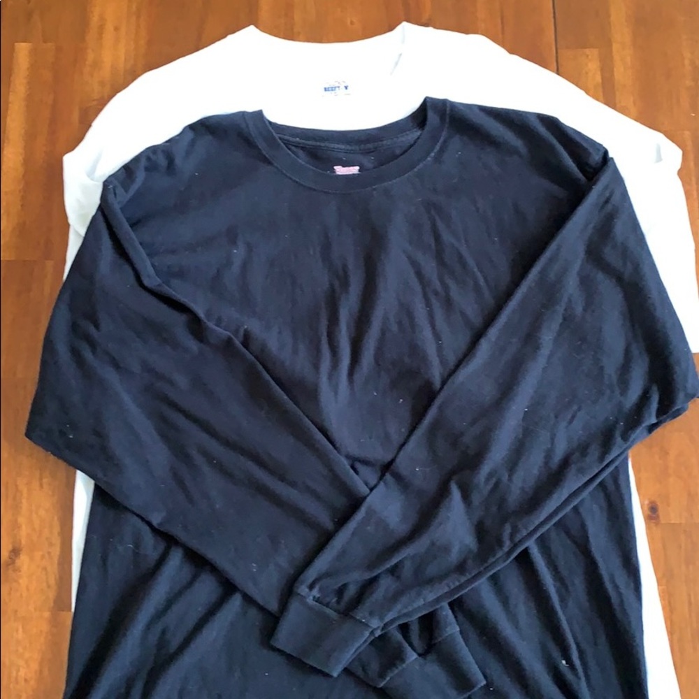 Lot of 2 Hanes Beefy-T long sleeved tshirts XL